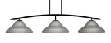 Kurve 3 Light Steel Island Pendant 55.75 Inch Length by Toltec - 3733-429