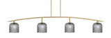 Kurve 4 Light Textured Glass Bar Island Pendant 70 Inch Length by Toltec - 3734-MB-4912