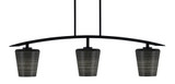 Kurve 3 Light Steel Island Pendant 10.75 Inch Tall by Toltec - 3736-MB-54