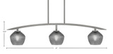 Kurve 3 Light Island Pendant 9.25 Inch Tall by Toltec - 3736-GP-4622