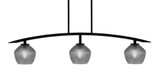 Kurve 3 Light Steel Island Pendant 9.25 Inch Tall by Toltec - 3736-MB-45