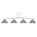 Kurve 4 Light Bar Island Pendant 73.75 Inch Wide by Toltec - 3734-GP-420-GP