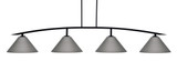 Kurve 4 Light Bar Island Pendant 73.75 Inch Wide by Toltec - 3734-GP-420-GP