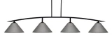 Kurve 4 Light Bar Island Pendant 73.75 Inch Wide by Toltec - 3734-GP-420-GP