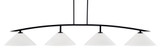 Kurve 4 Light Bar Island Pendant 76 Inch Length by Toltec - 3734-GP-2161