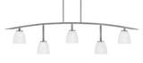 Kurve 5 Light Ribbed Glass Bar Island Pendant 13 Inch Tall by Toltec - 3745-NAB-500
