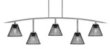 Kurve 5 Light Metal Shade Bar Island Pendant 13.75 Inch Tall by Toltec - 3745-NAB-805-MB