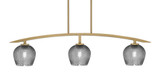 Kurve 3 Light Bar Island Pendant 9.5 Inch Tall by Toltec - 3736-NAB-4602