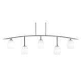 Kurve 5 Light Linen Glass Bar Island Pendant 13.75 Inch Tall by Toltec - 3745-NAB-615