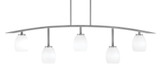 Kurve 5 Light Linen Glass Bar Island Pendant 13.75 Inch Tall by Toltec - 3745-NAB-615