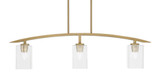 Kurve 3 Light Bar Island Pendant 10.5 Inch Tall by Toltec - 3736-NAB-530