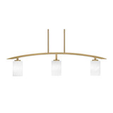 Kurve 3 Light Glass Bar Island Pendant 41 Inch Length by Toltec - 3736-NAB-3001