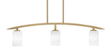 Kurve 3 Light Glass Bar Island Pendant 41 Inch Length by Toltec - 3736-NAB-3001