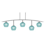 Kurve 5 Light Down Glass Bar Island Pendant 51.25 Inch Tall by Toltec - 3745-NAB-4622