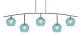 Kurve 5 Light Down Glass Bar Island Pendant 51.25 Inch Tall by Toltec - 3745-NAB-4622