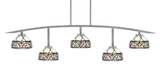 Kurve 5 Light Art Glass Bar Island Pendant 12.75 Inch Tall by Toltec - 3745-NAB-9445