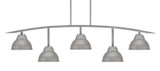 Kurve 5 Light Steel Bar Island Pendant 13 Inch Tall by Toltec - 3745-NAB-427-MB