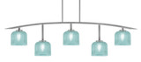 Kurve 5 Light Down Glass Bar Island Pendant 13.5 Inch Tall by Toltec - 3745-NAB-4612