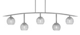 Kurve 5 Light Ribbed Glass Bar Island Pendant 13.25 Inch Tall by Toltec - 3745-NAB-5110