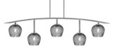 Kurve 5 Light Textured Glass Bar Island Pendant 13.5 Inch Tall by Toltec - 3745-NAB-4602