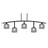 Kurve 5 Light Steel Bar Island Pendant 13.5 Inch Tall by Toltec - 3745-MB-4612