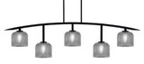 Kurve 5 Light Steel Bar Island Pendant 13.5 Inch Tall by Toltec - 3745-MB-4612