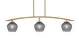 Kurve 3 Light Down Glass Bar Island Pendant by Toltec - 3736-NAB-4622