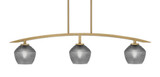 Kurve 3 Light Down Glass Bar Island Pendant by Toltec - 3736-NAB-4622