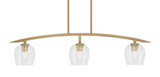 Kurve 3 Light Bar Island Pendant 10 Inch Tall by Toltec - 3736-NAB-4810