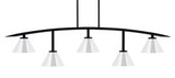Kurve 5 Light Bar Island Pendant 12.25 Inch Tall by Toltec - 3745-MB-421-CH