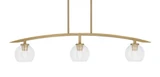 Kurve 3 Light Down Glass Bar Island Pendant 41 Inch Length by Toltec - 3736-NAB-4100
