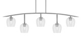 Kurve 5 Light Steel Bar Island Pendant 14.25 Inch Tall by Toltec - 3745-NAB-4810