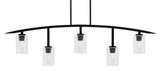 Kurve 5 Light Down Glass Bar Island Pendant 51.25 Inch Length by Toltec - 3745-MB-300