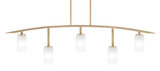 Kurve 5 Light Steel Bar Island Pendant 14.5 Inch Tall by Toltec - 3745-NAB-541