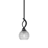 Cavella 1 Light Ribbed Glass Small Pendant 12 Inch Tall by Toltec - 3901-MB-5110