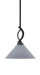 Cavella 1 Light Steel Medium Pendant 12.25 Inch Tall by Toltec - 3901-MB-4002
