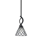 Cavella 1 Light Art Glass Small Pendant 11.75 Inch Tall by Toltec - 3901-MB-9185