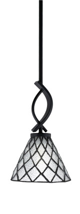 Cavella 1 Light Art Glass Small Pendant 11.75 Inch Tall by Toltec - 3901-MB-9185