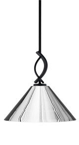Cavella 1 Light Medium Pendant 13.75 Inch Tall by Toltec - 3901-MB-420-CH