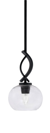 Cavella 1 Light Steel Small Pendant 12 Inch Tall by Toltec - 3901-MB-202