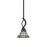Cavella 1 Light Art Glass Small Pendant 11 Inch Tall by Toltec - 3901-MB-9105