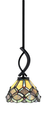 Cavella 1 Light Art Glass Small Pendant 11.5 Inch Tall by Toltec - 3901-MB-9435