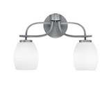 Cavella 2 Light Linen Glass Vanity Light 16.5 Inch Length by Toltec - 3912-615