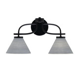 Cavella 2 Light matrix Glass Vanity Light 18.75 Inch Length by Toltec - 3912-MB-4052
