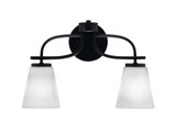 Cavella 2 Light Square Glass Vanity Light 16.5 Inch Length by Toltec - 3912-MB-460