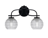 Cavella 2 Light Ribbed Glass Vanity Light 10.75 Inch Tall by Toltec - 3912-MB-5110