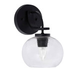 Cavella 1 Light Down Glass Wall Sconce 10.5 Inch Tall by Toltec - 3911-MB-202