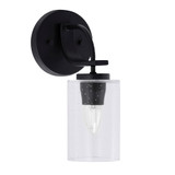 Cavella 1 Light Cylinder Glass Wall Sconce 11.5 Inch Tall by Toltec - 3911-MB-300