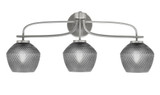 Cavella 3 Light Smoke Glass Vanity Light 27.5 Inch Length by Toltec - 3913-4622