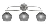 Cavella 3 Light Smoke Glass Vanity Light 27.5 Inch Length by Toltec - 3913-4622